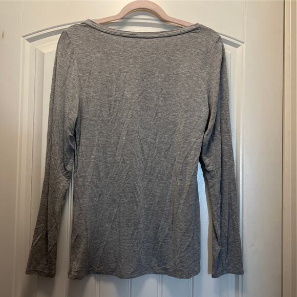 Calvin Klein Liquid Jersey Women's Long Sleeve Boat-Neck Pullover‎ Top Sz M Gray - Picture 5 of 6